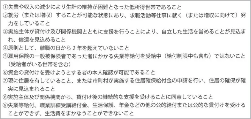 総合支援資金の貸付対象者