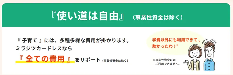 子育てサポートでお金を借りた用途はフリー