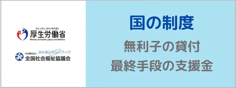 国の制度による無利子貸付及び支援金の解説