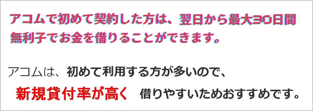 アコムは審査通過率が高いため借りやすい