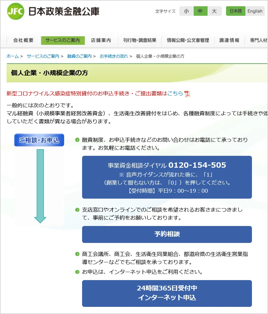 個人事業主や自営業、中小企業の経営者が日本政策金融公庫の手続きをする手順